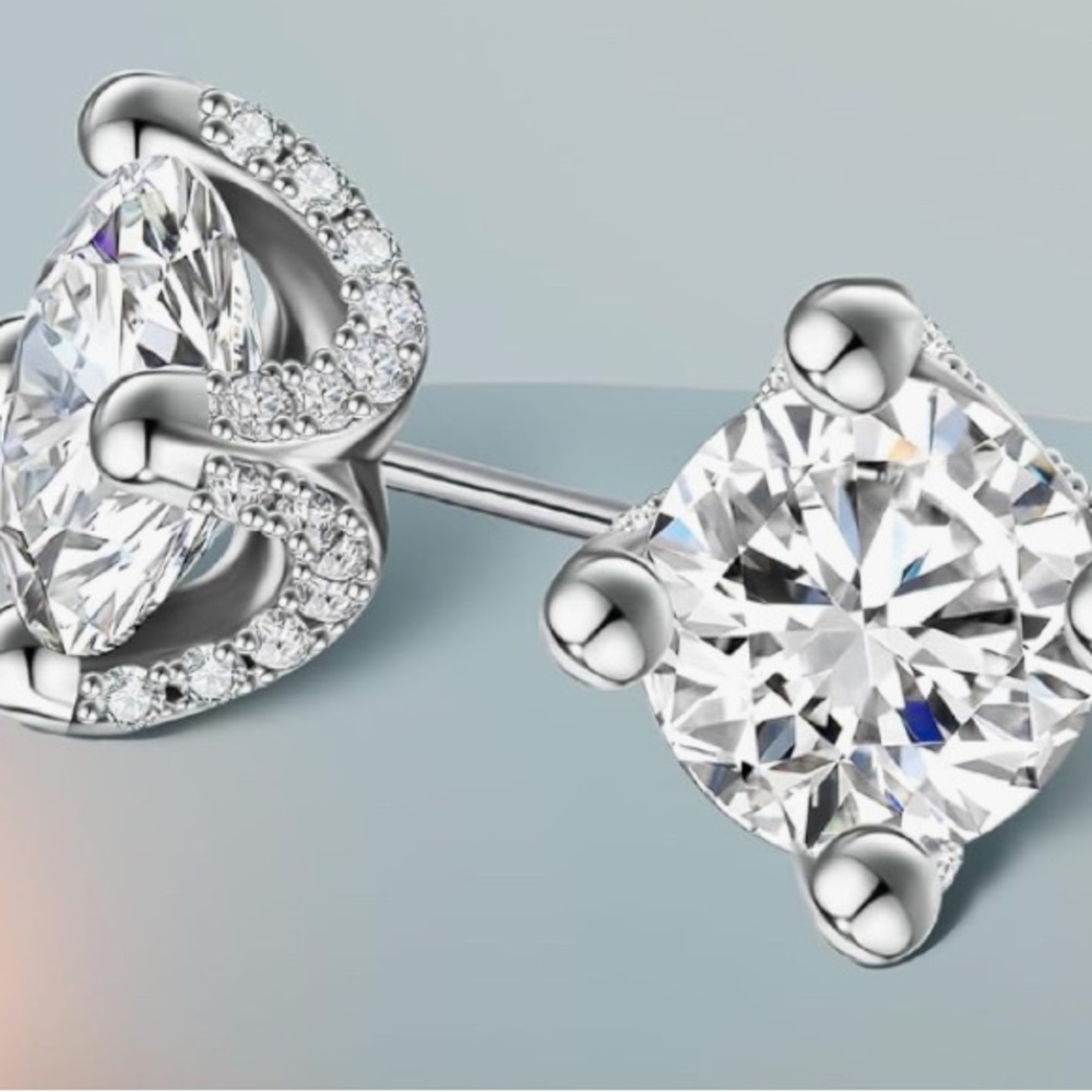 Dazzling Silver Crystal Stud Earrings